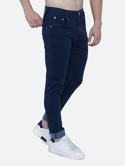 Awack Strechable Denim Regular Fit Mid Waist Light Weight Soft Feel Stretchable Denim Jeans Pant for Men