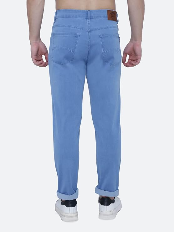 Awack Strechable Denim Regular Fit Mid Waist Light Weight Soft Feel Stretchable Denim Jeans Pant for Men