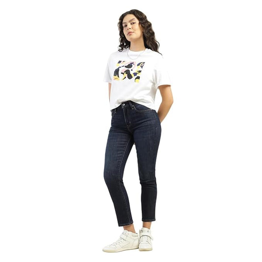Levi's Women's High Rise 724 Slim Straight Fit Dark Blue Jeans