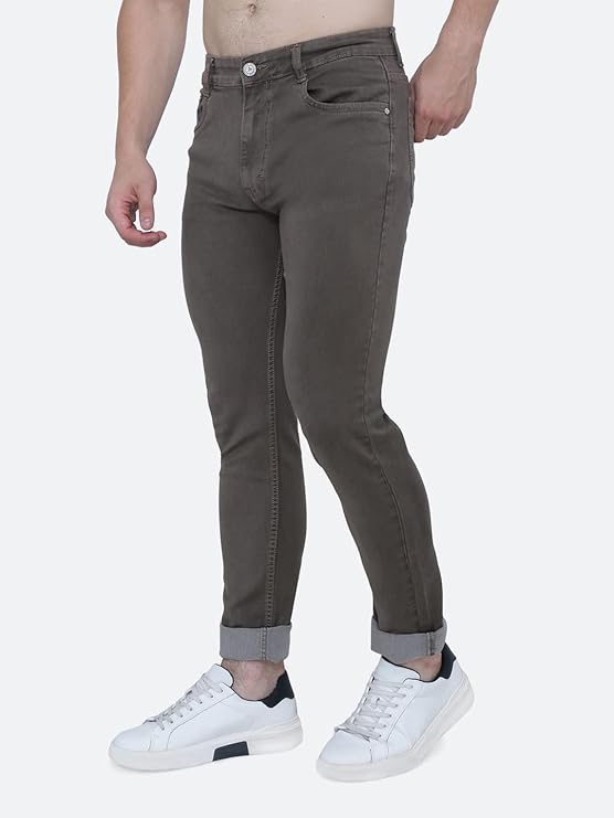 Awack Strechable Denim Regular Fit Mid Waist Light Weight Soft Feel Stretchable Denim Jeans Pant for Men