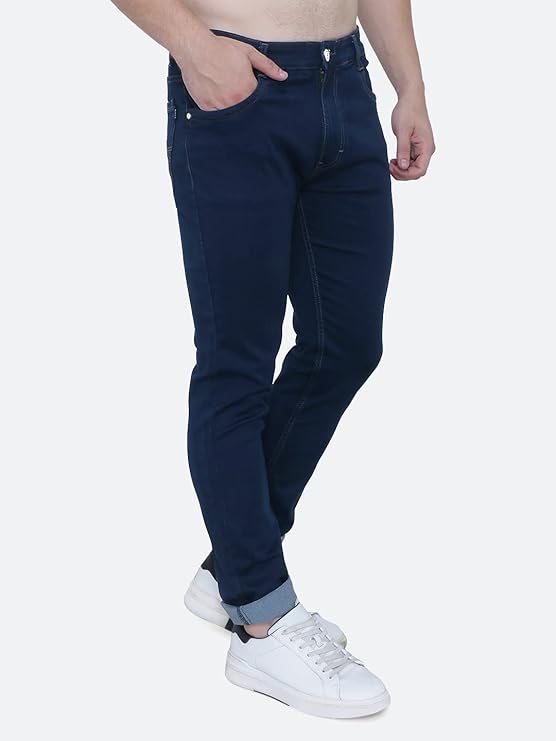 Awack Strechable Denim Regular Fit Mid Waist Light Weight Soft Feel Stretchable Denim Jeans Pant for Men