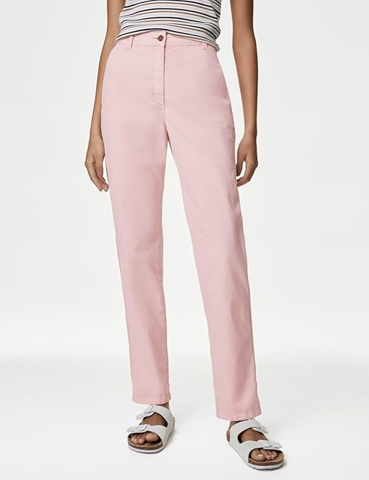 Marks & Spencer Cotton Rich Tea Dyed Slim Fit Chinos