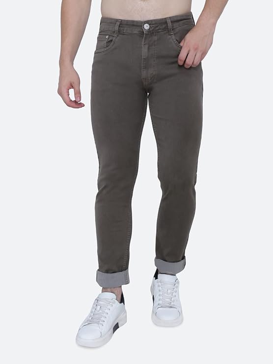 Awack Strechable Denim Regular Fit Mid Waist Light Weight Soft Feel Stretchable Denim Jeans Pant for Men