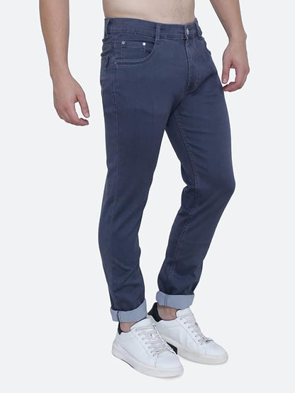 Awack Strechable Denim Regular Fit Mid Waist Light Weight Soft Feel Stretchable Denim Jeans Pant for Men