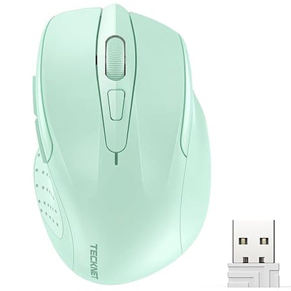 TECKNET Wireless Mouse, 2.4G Ergonomic Optical Mouse, Computer Mouse for Laptop, PC, Computer, Chromebook, Notebook, 6 Buttons, 24 Months Battery Life, 4000 DPI, 6 Adjustment Levels
