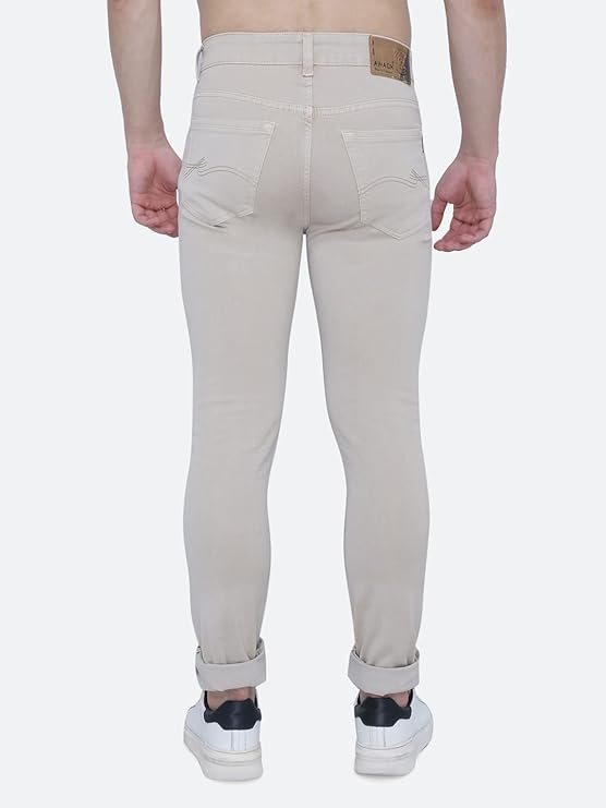 Awack Strechable Denim Regular Fit Mid Waist Light Weight Soft Feel Stretchable Denim Jeans Pant for Men