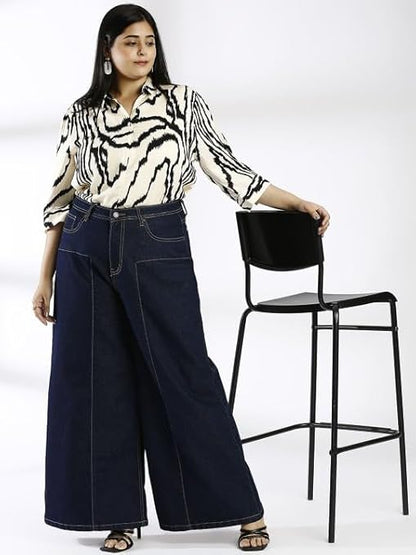 TURNING BLUE Mid Blue Extra Wide Plus Size Women Jeans