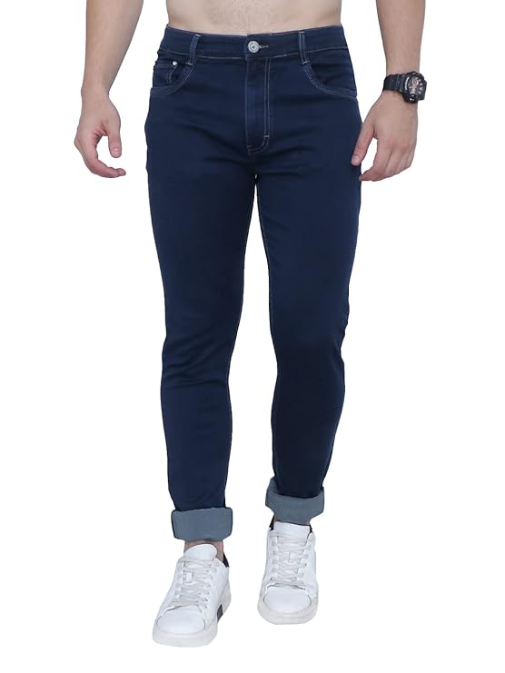 Awack Strechable Denim Regular Fit Mid Waist Light Weight Soft Feel Stretchable Denim Jeans Pant for Men