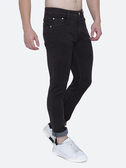 Awack Strechable Denim Regular Fit Mid Waist Light Weight Soft Feel Stretchable Denim Jeans Pant for Men