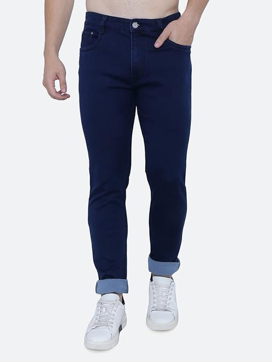 Awack Strechable Denim Regular Fit Mid Waist Light Weight Soft Feel Stretchable Denim Jeans Pant for Men