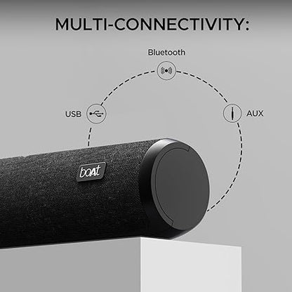 Boat Aavante bar 600 Bluetooth Soundbar with 25W RMS Boat Signature Sound, 2.0 Channel, Upto 7 Hours Playback (Jade Black)