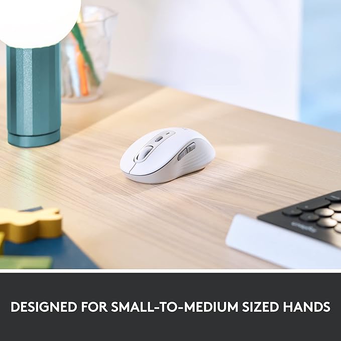 Logitech Signature M650 Wireless Mouse - for Small to Medium Sized Hands, 2-Year Battery, Silent Clicks, Customisable Side Buttons, Bluetooth, for PC/Mac/Multi-Device/Chromebook - Off-White