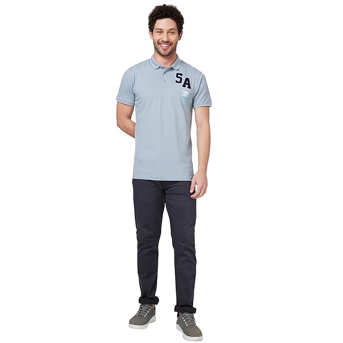 Spykar Mid Rise Regular Fit Narrow Length Blue Jeans for Men