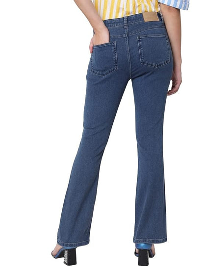 VERO MODA Women's Bootcut Mid Rise Jeans | Wide Leg | Bell Bottom