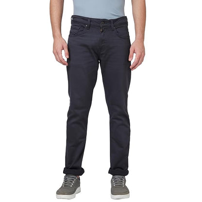 Spykar Mid Rise Regular Fit Narrow Length Blue Jeans for Men