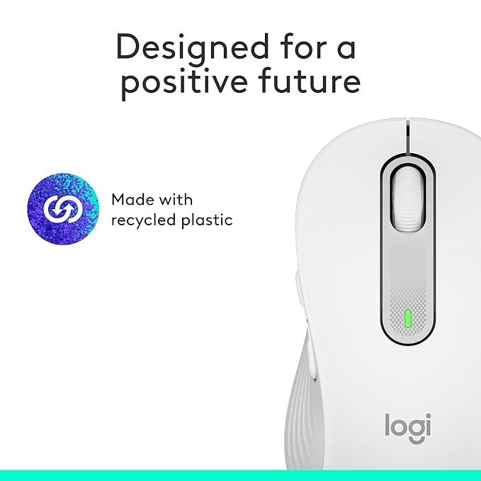 Logitech Signature M650 Wireless Mouse - for Small to Medium Sized Hands, 2-Year Battery, Silent Clicks, Customisable Side Buttons, Bluetooth, for PC/Mac/Multi-Device/Chromebook - Off-White