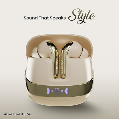 ACwO DwOTS 747 TWS Earbuds | Dual Device Connectivity | ANC 32dB | 4 AI-ENC Mics | 65H Playback (3 color options)