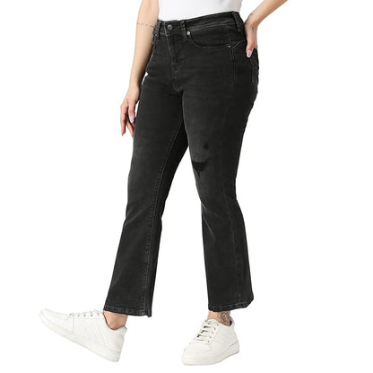 Pepe Jeans Women's High Rise Flare Fit Jeans Black Used