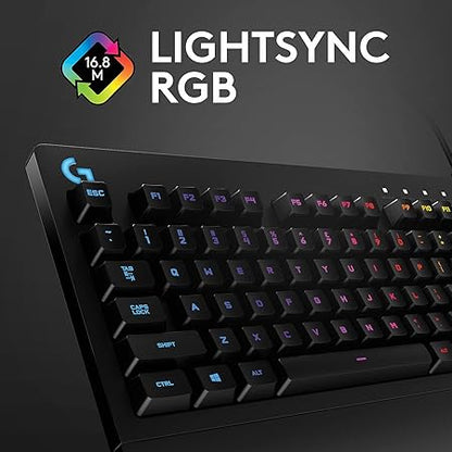 Logitech G G213 Prodigy USB Gaming Keyboard with LIGHTSYNC RGB Backlit Keys, Spill-Resistant, Customizable Keys, Dedicated Multi-Media Keys (Black)