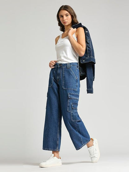 Pepe Jeans Women's Mid Rise Straight Jeans