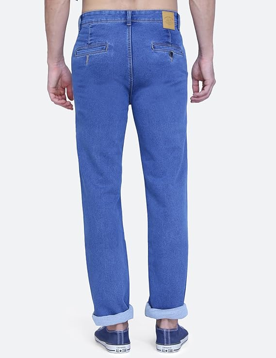 Awack Mid Waist Heavy Weight Stretchable Denim Material Front Cross Pocket Comfort Fit Jeans Pant for Men