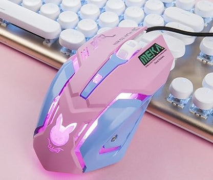 OW Mouse Breathing LED Backlit Gaming Mouse D.VA Genji Reaper Wired USB Computer Mouse for PC& Mac E-Sports Gamers