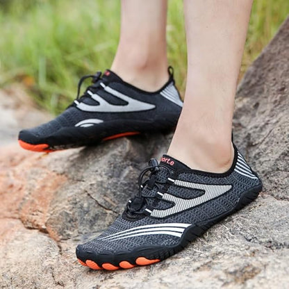 ANDUNE Men's Barefoot & Minimalist Shoes - Black Blaze | Wide Toe Box | Zero Drop Sole