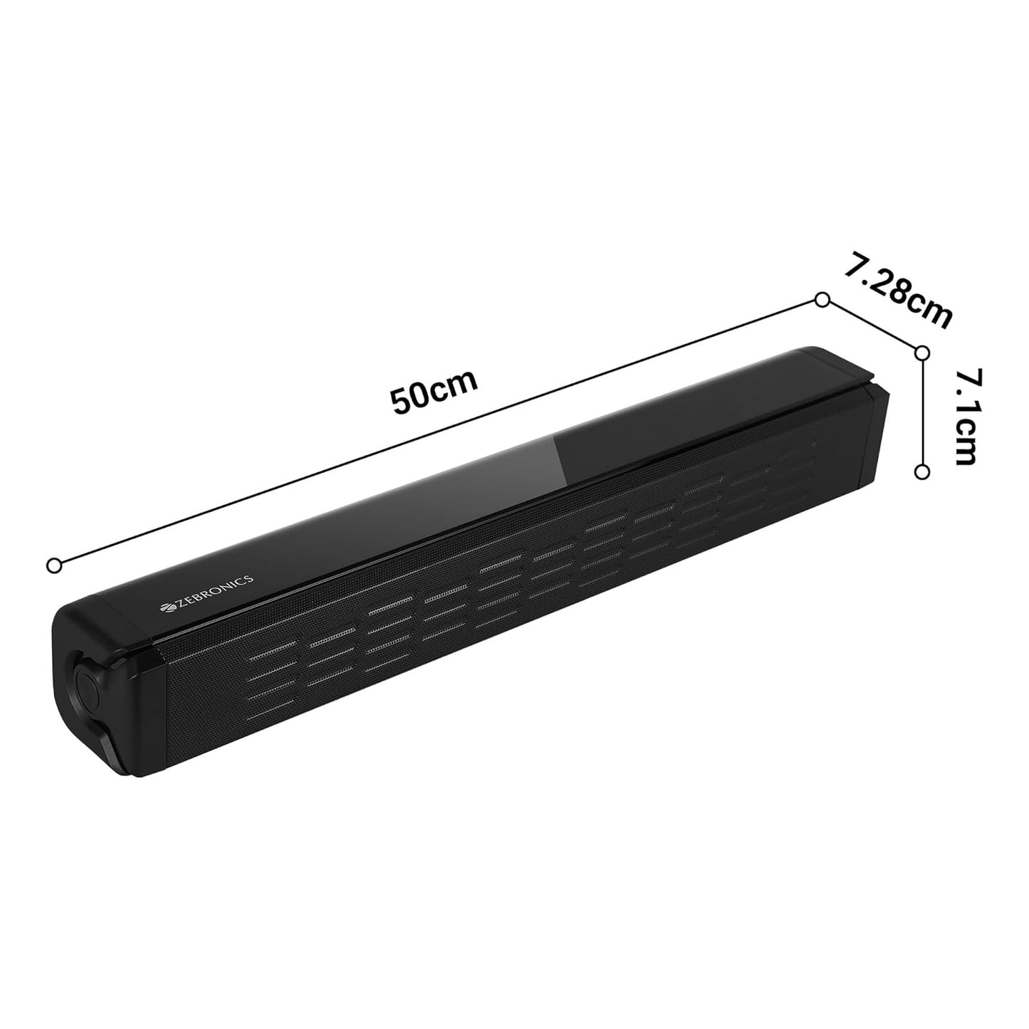 ZEBRONICS 42 Watts Bluetooth Soundbar, 12 Hours Playback, Powerful Dual Drivers, LED Indicator, Type C Charging, BTv5.0, mSD, AUX (Juke BAR 1610, Glossy Black)