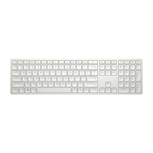 HP 970 Creator Keyboard, Wireless and Multi-Device with 20 programmable Shortcut Keys, Backlit with sensors, up to 6 Month Battery, AES encrypted, 0.67 kg, Silver