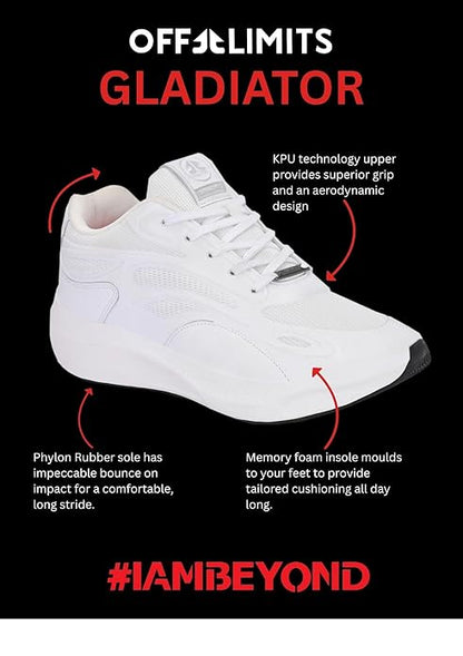 OFF LIMITS Men's Gladiator Lightweight Breathable Comfortable Running Shoes for Men with Shock-Absorption Technology, Sports Fashion Walking Hiking Sneakers for Mens Casual Workout Footwear