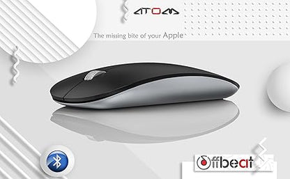 Offbeat - Atom Dual Bluetooth 5.1+5.1 & 2.4Ghz Wireless, Type-C Rechargeable Silent Click Mouse, Triple Device connectivity Windows, Mac, iOS, Android