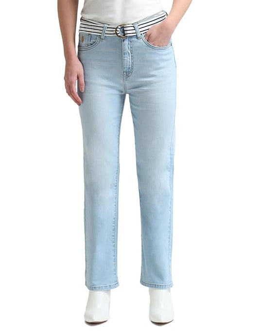 U.S. POLO ASSN. Women's Straight Fit High Rise Jeans