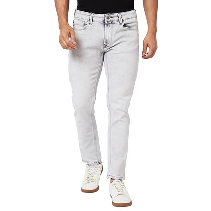 Spykar Mid Rise Regular Fit Narrow Length Blue Jeans for Men