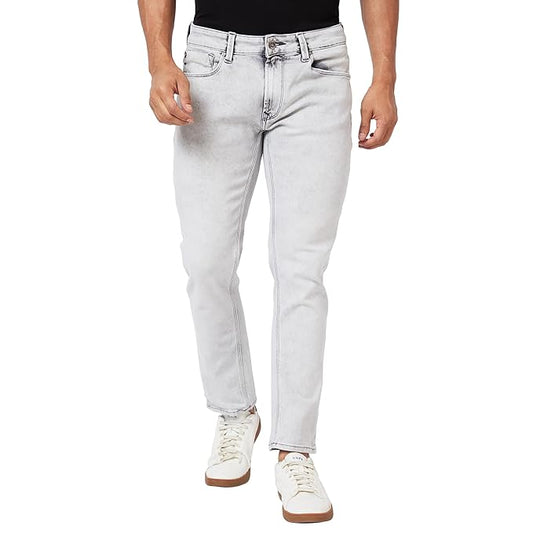Spykar Mid Rise Regular Fit Narrow Length Blue Jeans for Men