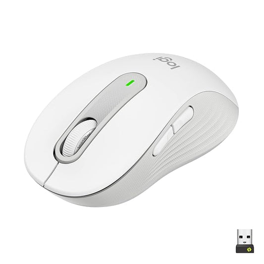 Logitech Signature M650 Wireless Mouse - for Small to Medium Sized Hands, 2-Year Battery, Silent Clicks, Customisable Side Buttons, Bluetooth, for PC/Mac/Multi-Device/Chromebook - Off-White