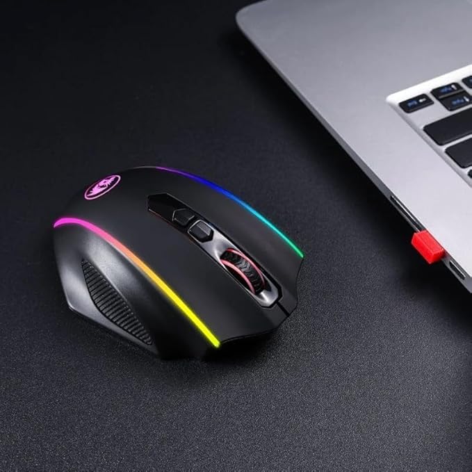 Redragon M686 Wireless Gaming Mouse, 16000 DPI Wired/Wireless Gamer Mouse with Professional Sensor, 45-Hour Durable Power Capacity, Customizable Macro and RGB Backlight for PC/Mac/Laptop