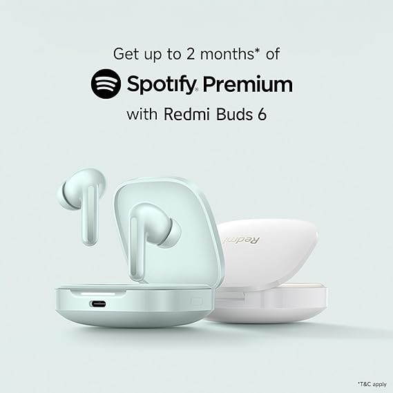 Redmi Buds 6, Dual Driver TWS in Ear Earbuds, 49dB Hybrid Active Noise Cancellation, 42 Hrs Playtime (3 color options)