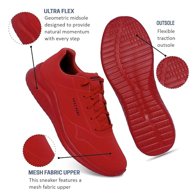 Skechers Men Ultra Flex 2.0 Slip Ons (Red)