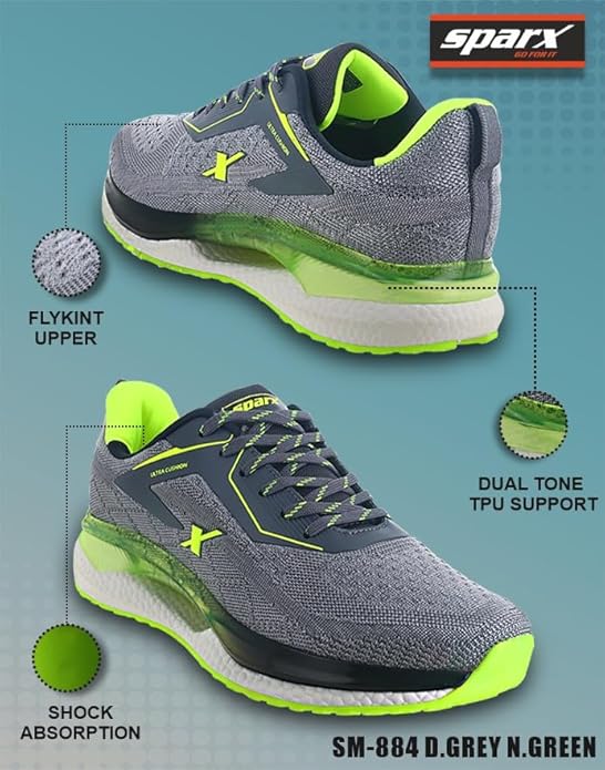 SPARX Mens Sm 884 Running Shoe (Green)