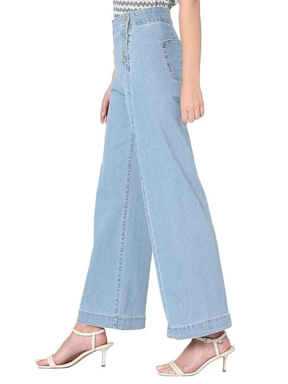 VERO MODA Women Wide Leg High-Rise Stretchable Jeans