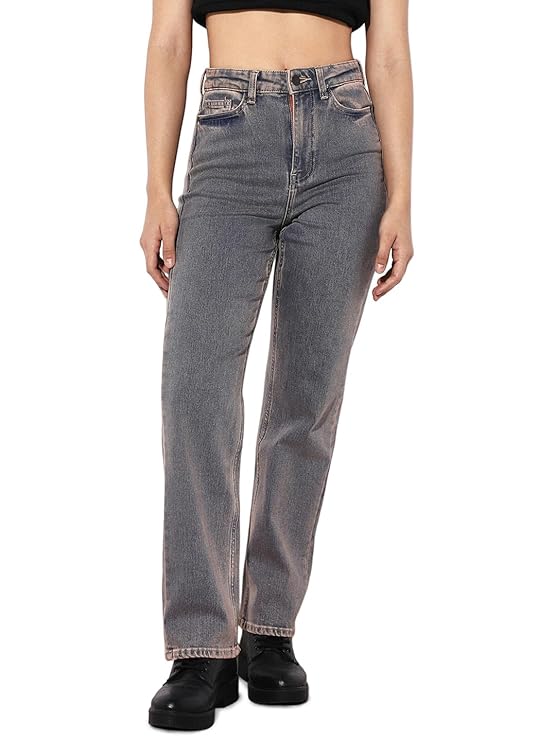 ONLY Women's High Rise Straight Jeans