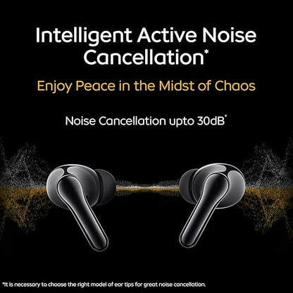 iQOO TWS 1e in-Ear Earbuds with Mic, Upto 30dB Active Noise Cancellation, Fast Charging which Takes 10 mins for 3 Hours Playtime (Flame Yellow)