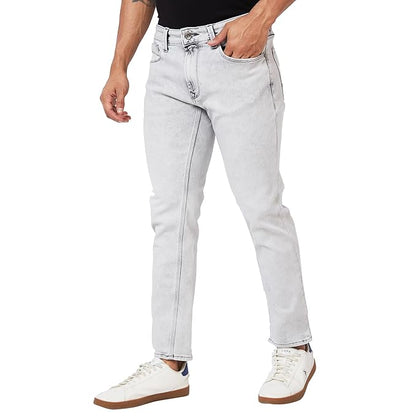 Spykar Mid Rise Regular Fit Narrow Length Blue Jeans for Men