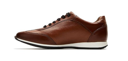 Symbol Premium Mens Smart Casual Leather Sneakers (Brown)