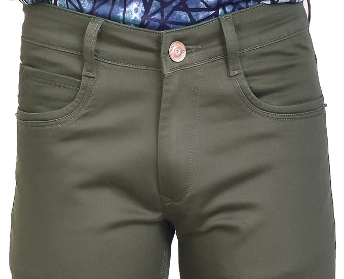 Basilio Cotton Knitted Fabric Stretchable Denim Regular Fit Mid Rise Jeans Pant for Men