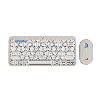 Logitech Pebble 2 Combo, Wireless Keyboard and Mouse, Quiet and Portable, Customisable, Logi Bolt, Bluetooth, Easy-Switch for Windows, macOS, iPadOS, Chrome - Tonal Sand