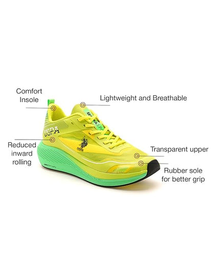 U.S. POLO ASSN. Men Lace Up Running Shoes (Green)