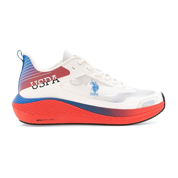 U.S. POLO ASSN. Men Lace Up Running Shoes (WHITE)