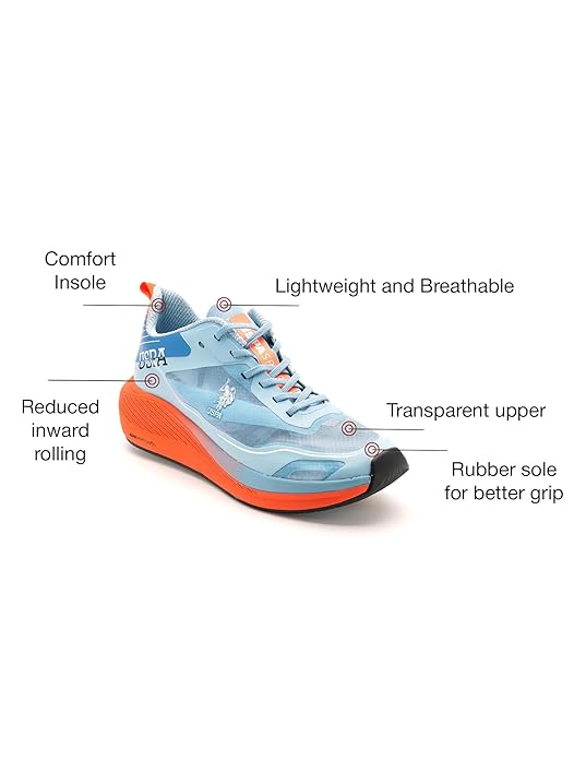 U.S. POLO ASSN. Men Lace Up Running Shoes (BLUE)