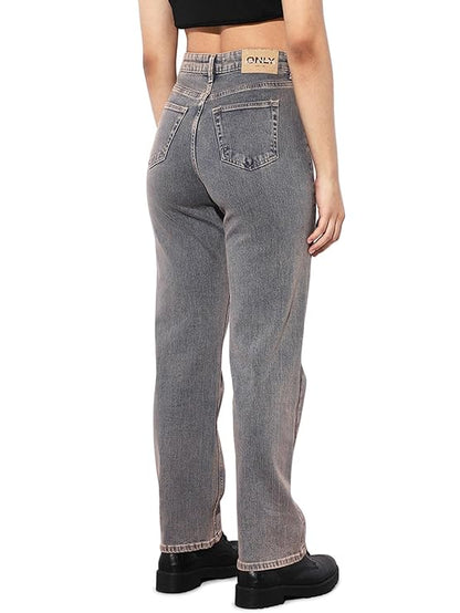 ONLY Women's High Rise Straight Jeans
